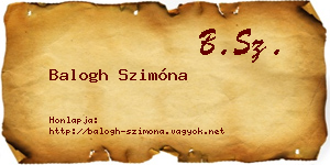 Balogh Szimóna névjegykártya